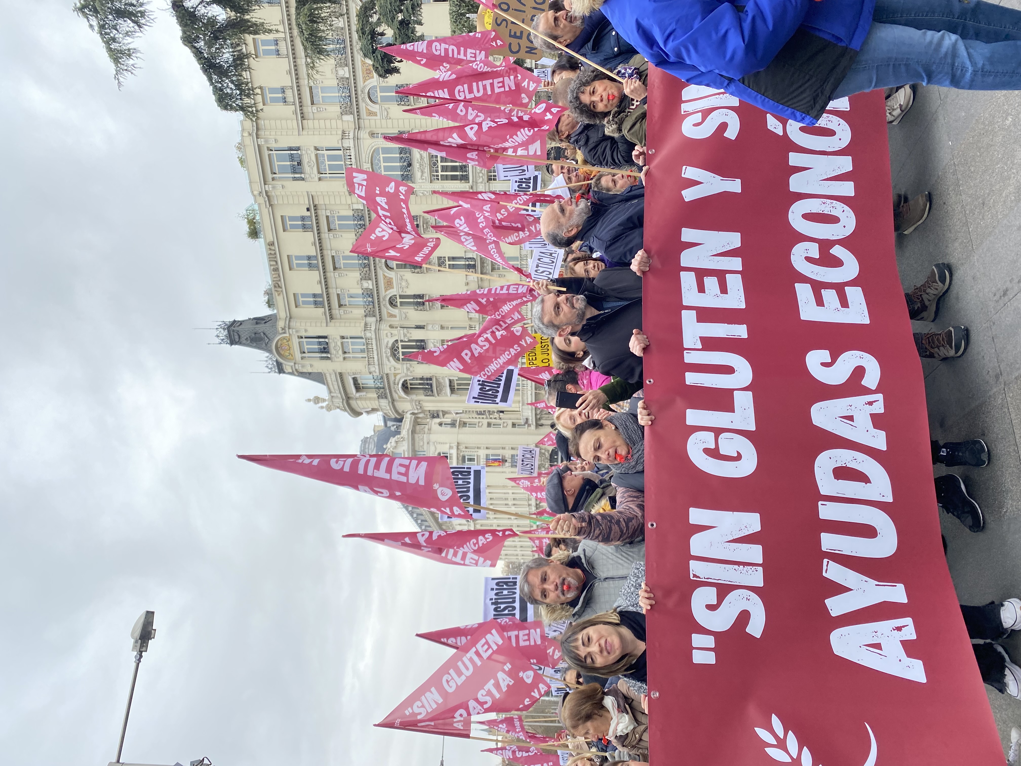 Unes 3.000 persones es manifesten a Madrid demanant a Sanitat ajudes econòmiques per fer front a la dieta sense gluten 