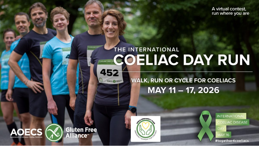 Fes un donatiu per la &ldquo;Cursa virtual per a la celiaquia 2026&rdquo; de l&rsquo;AOECS